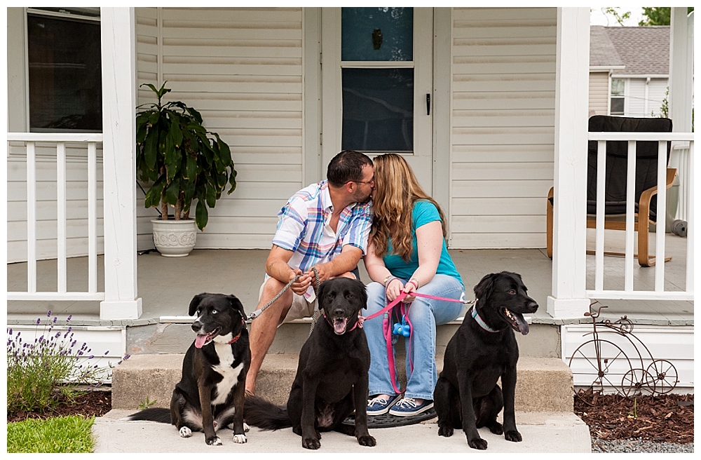 North Beach Maryland Engagement Photography with dogs