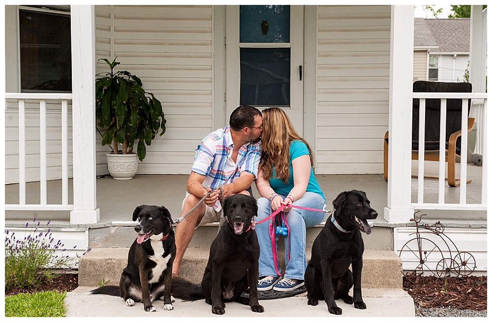 North Beach Maryland Engagement Photography with dogs