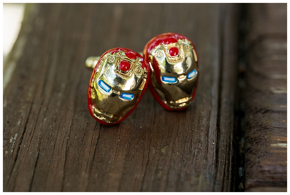 wedding iron man cufflinks