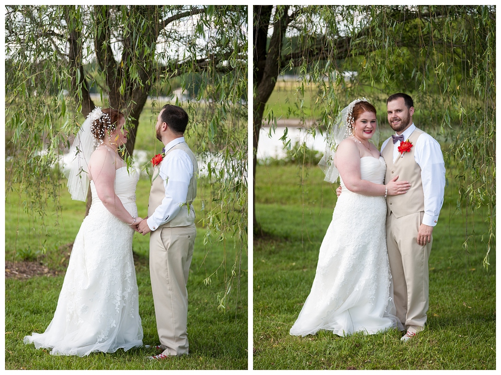 bride groom wedding portrait in weeping willow