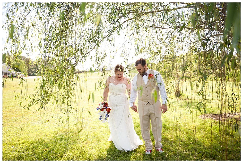 bride groom wedding portrait in weeping willow