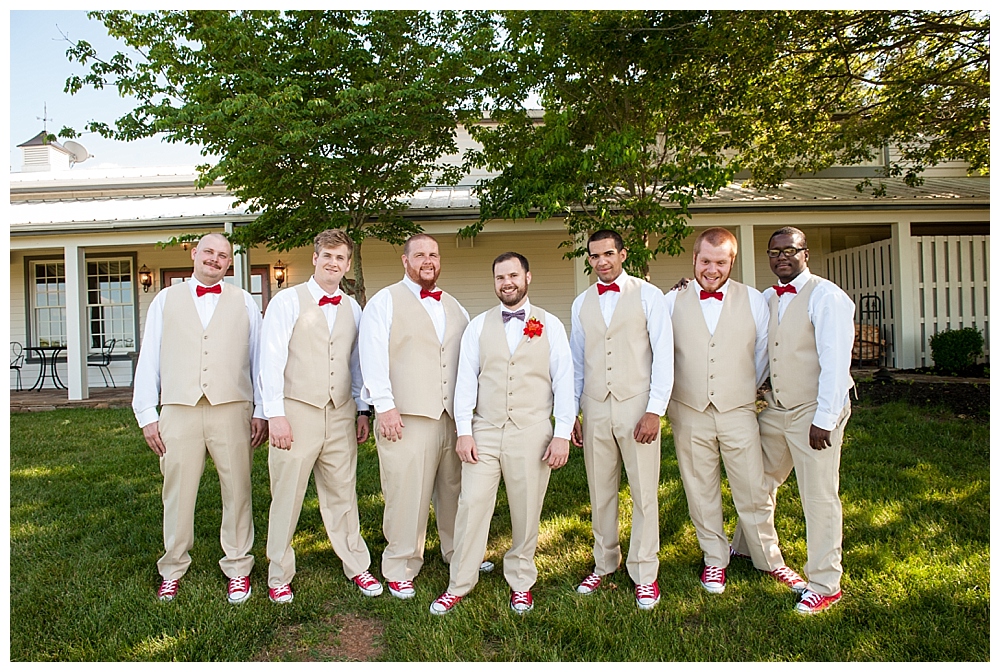 groomsmen red bow ties