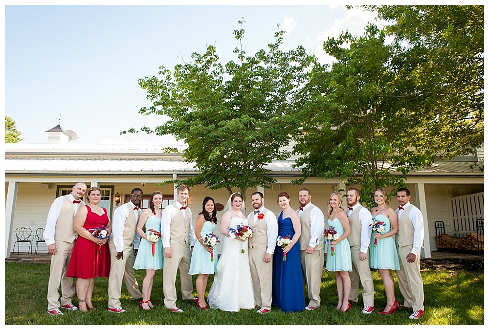 wedding party red white and blue