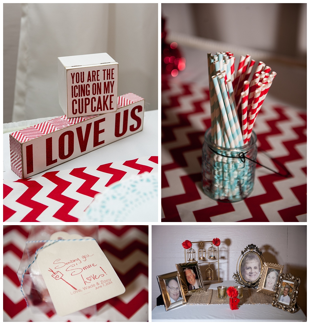 red white and blue wedding reception decor