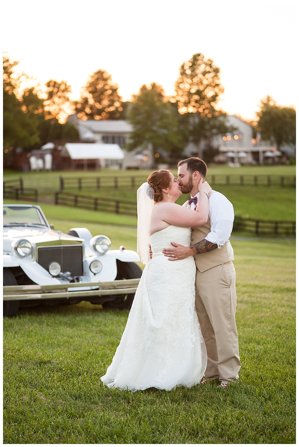 bride and groom sunset portraits