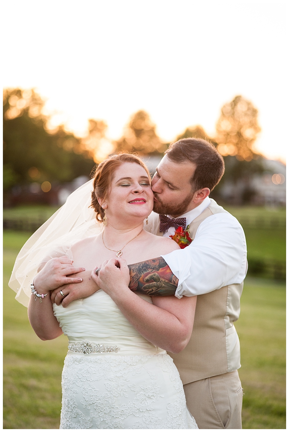 bride and groom sunset portraits