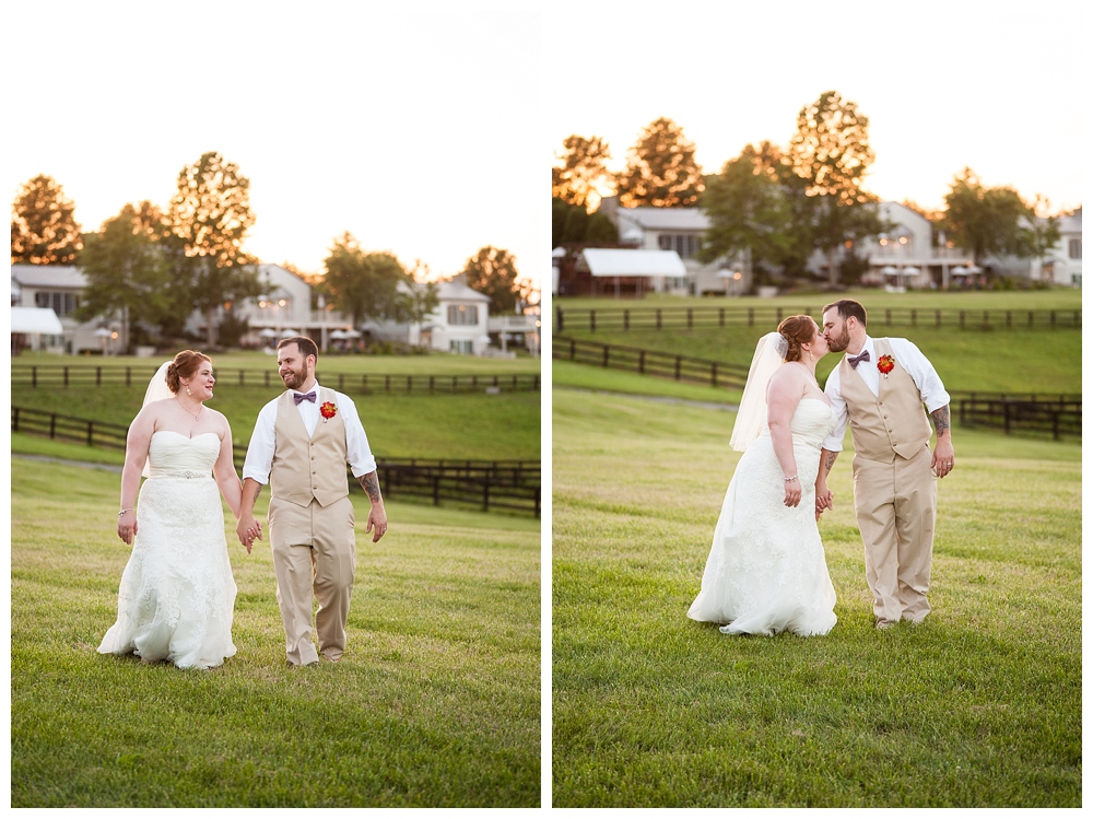 bride and groom sunset portraits