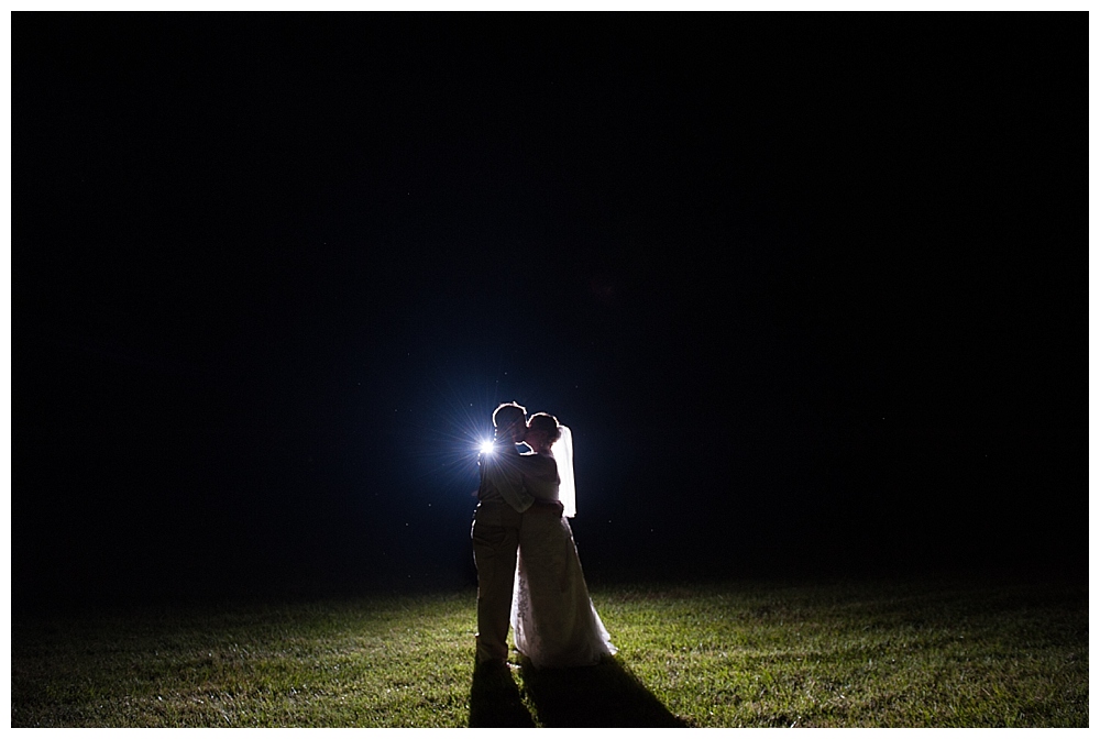 bride and groom nighttime silhouette photo