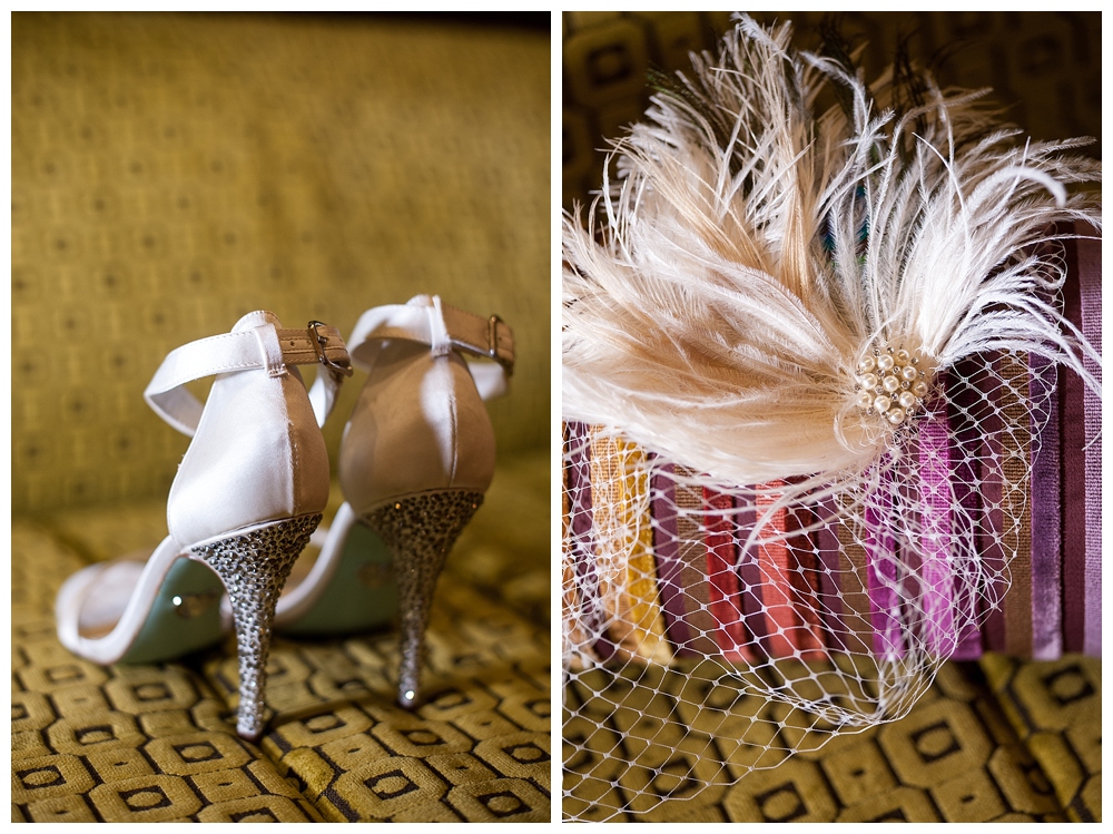 wedding veil fascinator with feathers