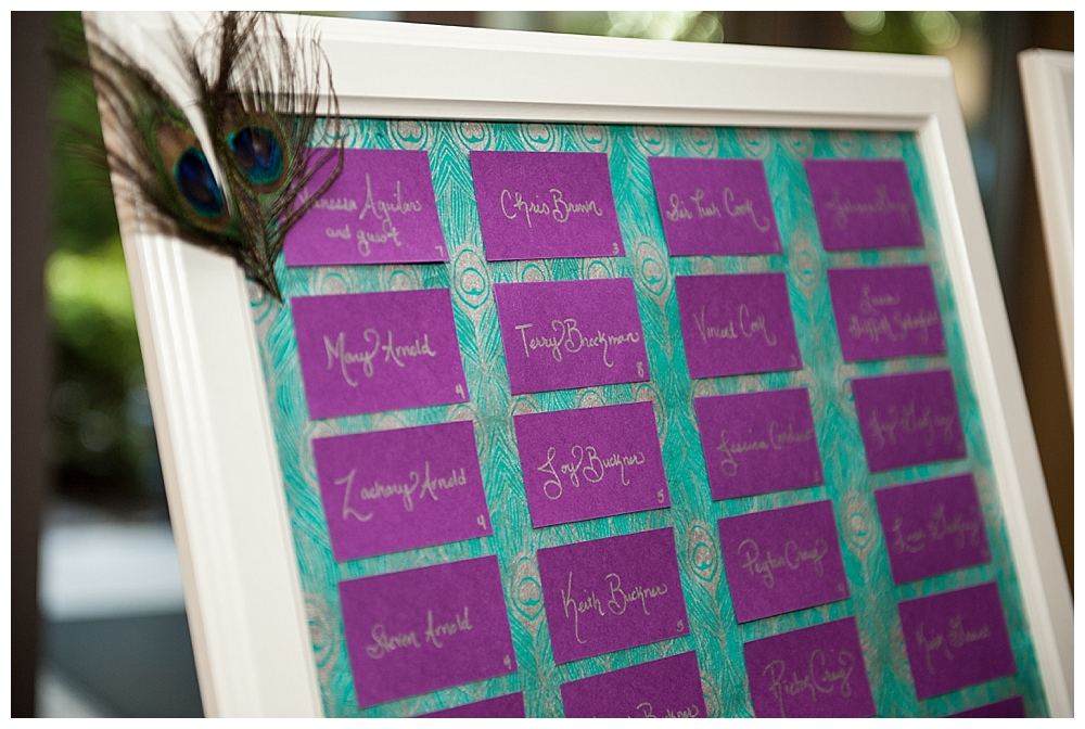 reception seating chart purple aqua