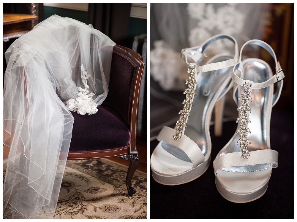 Wedding shoes and veil