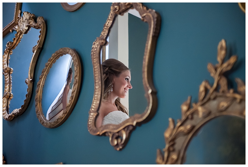 bridal portrait reflection