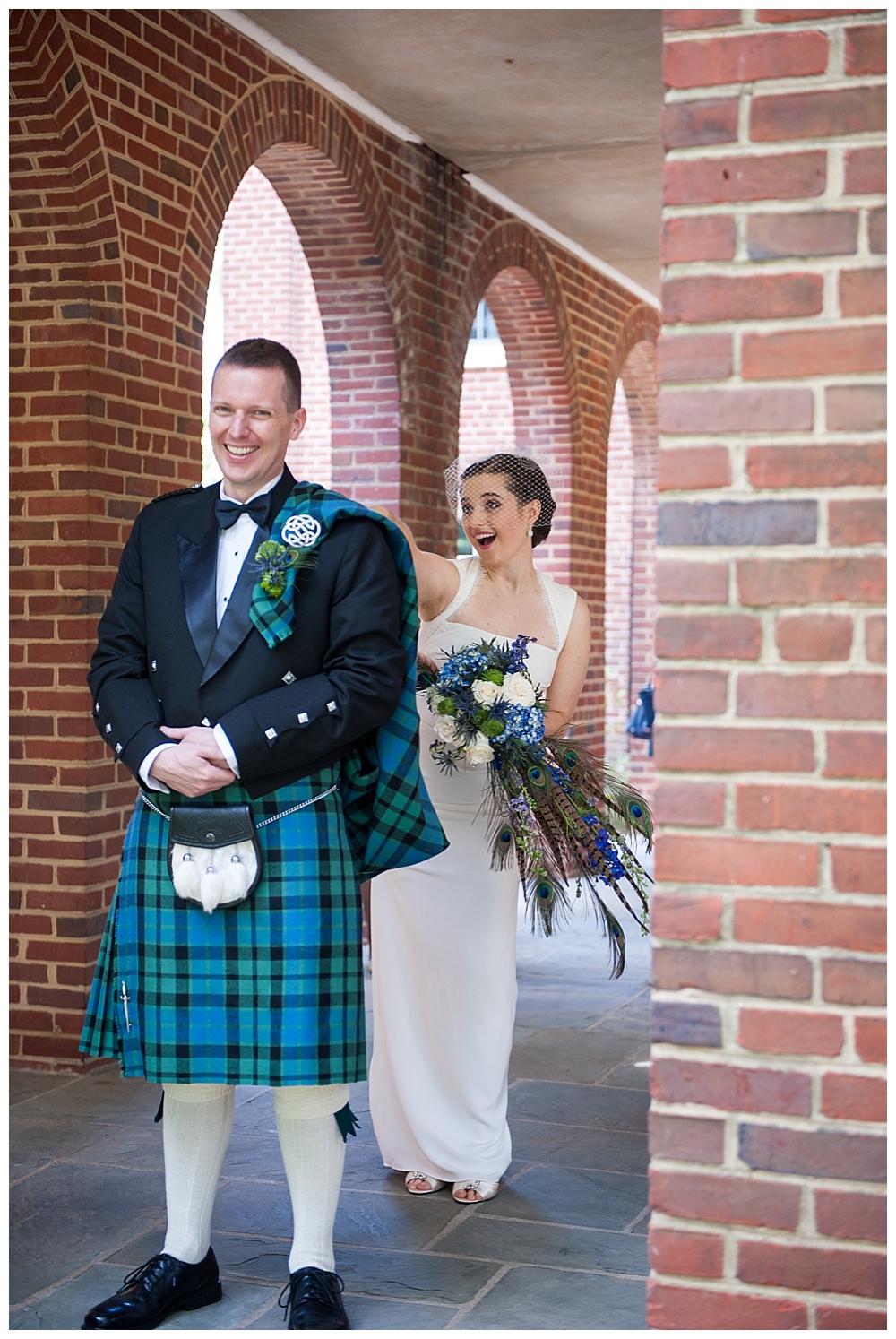 first look with bride and groom