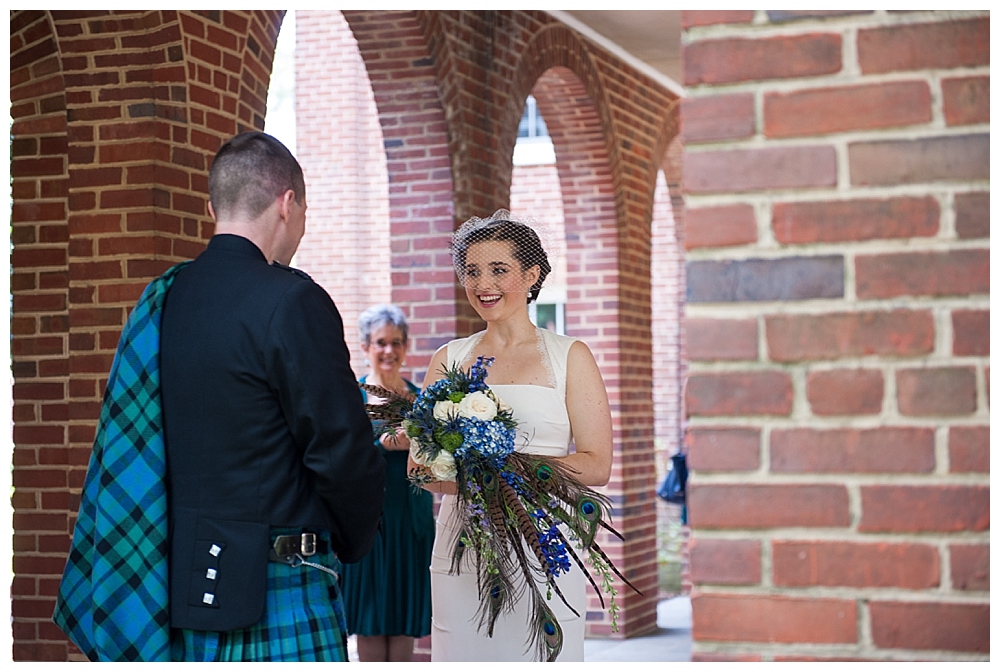 first look with bride and groom