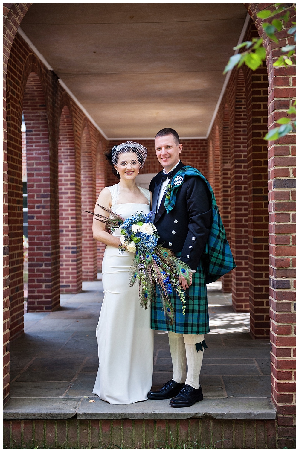bride and groom in kilt