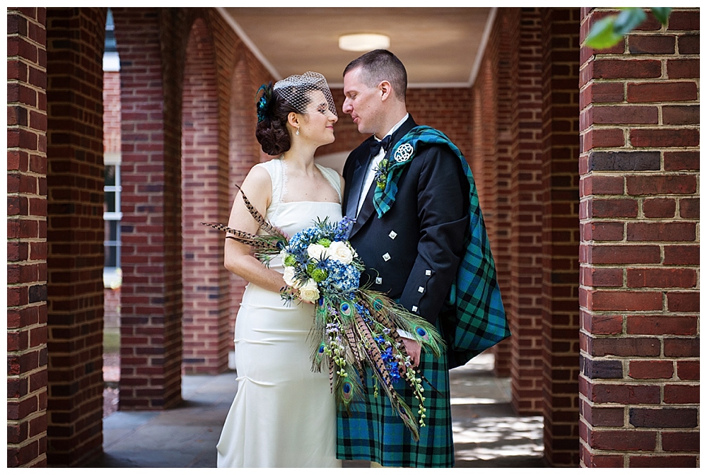 bride and groom in kilt