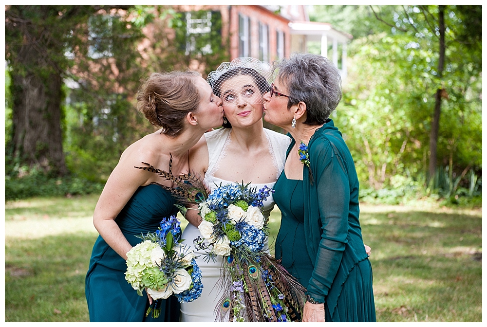 bride with mother and sister