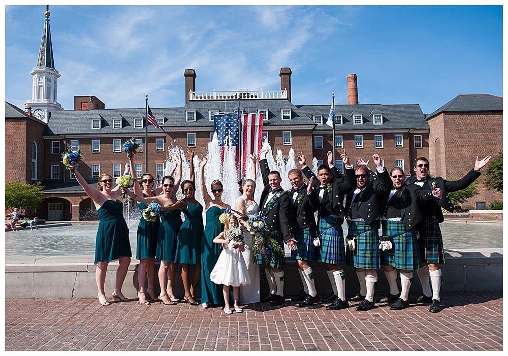 Fountain Old Town Alexandria Wedding Party
