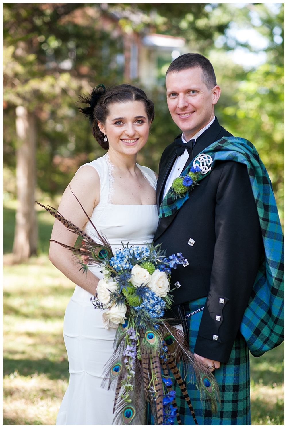 Bride and Groom Portrait in kilt