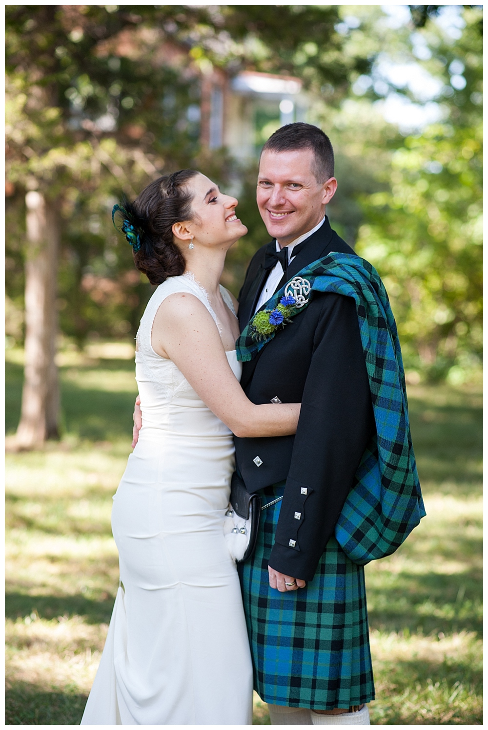 Bride and Groom Portrait in kilt