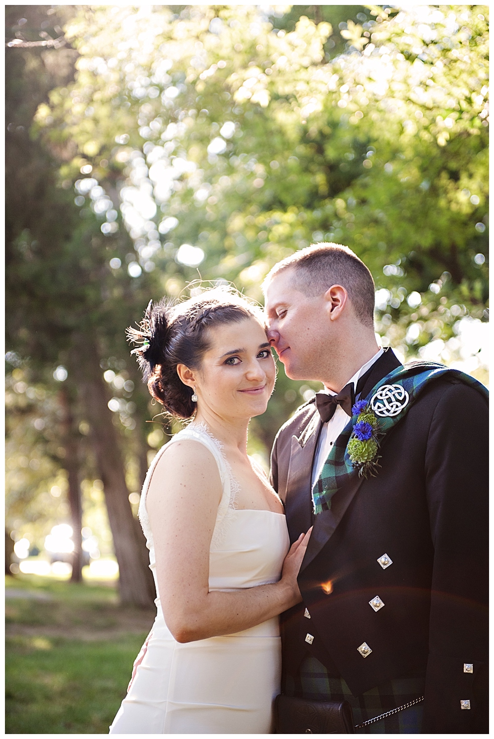 Bride and Groom Portrait in kilt