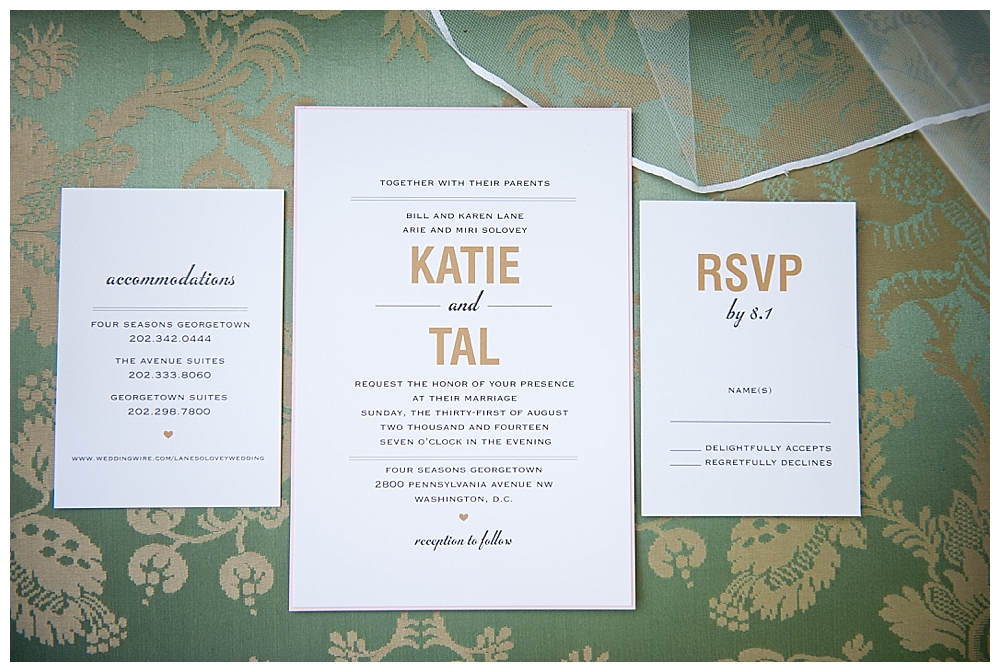 Modern Wedding Invitation gold pink