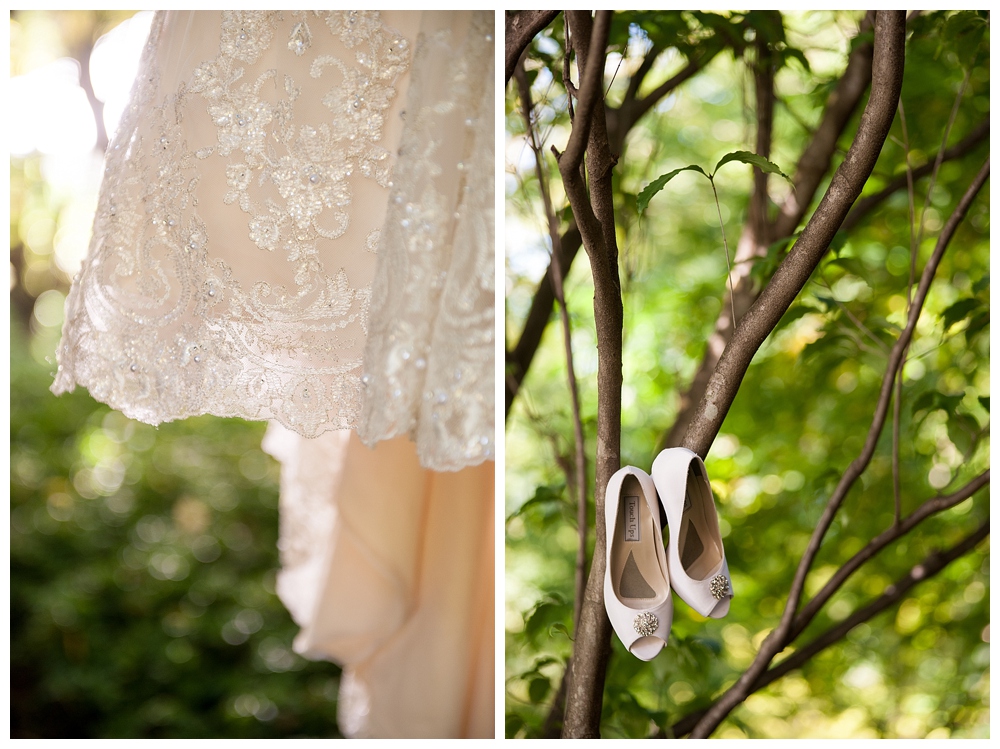 wedding dress in tree