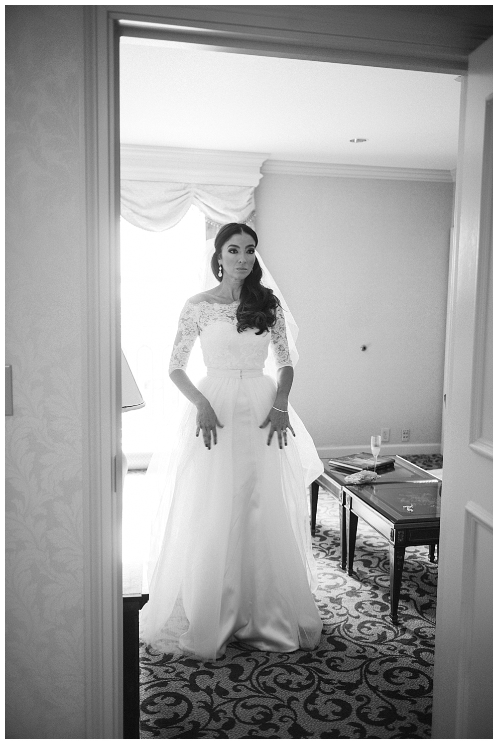 bride in mathew christopher wedding dress