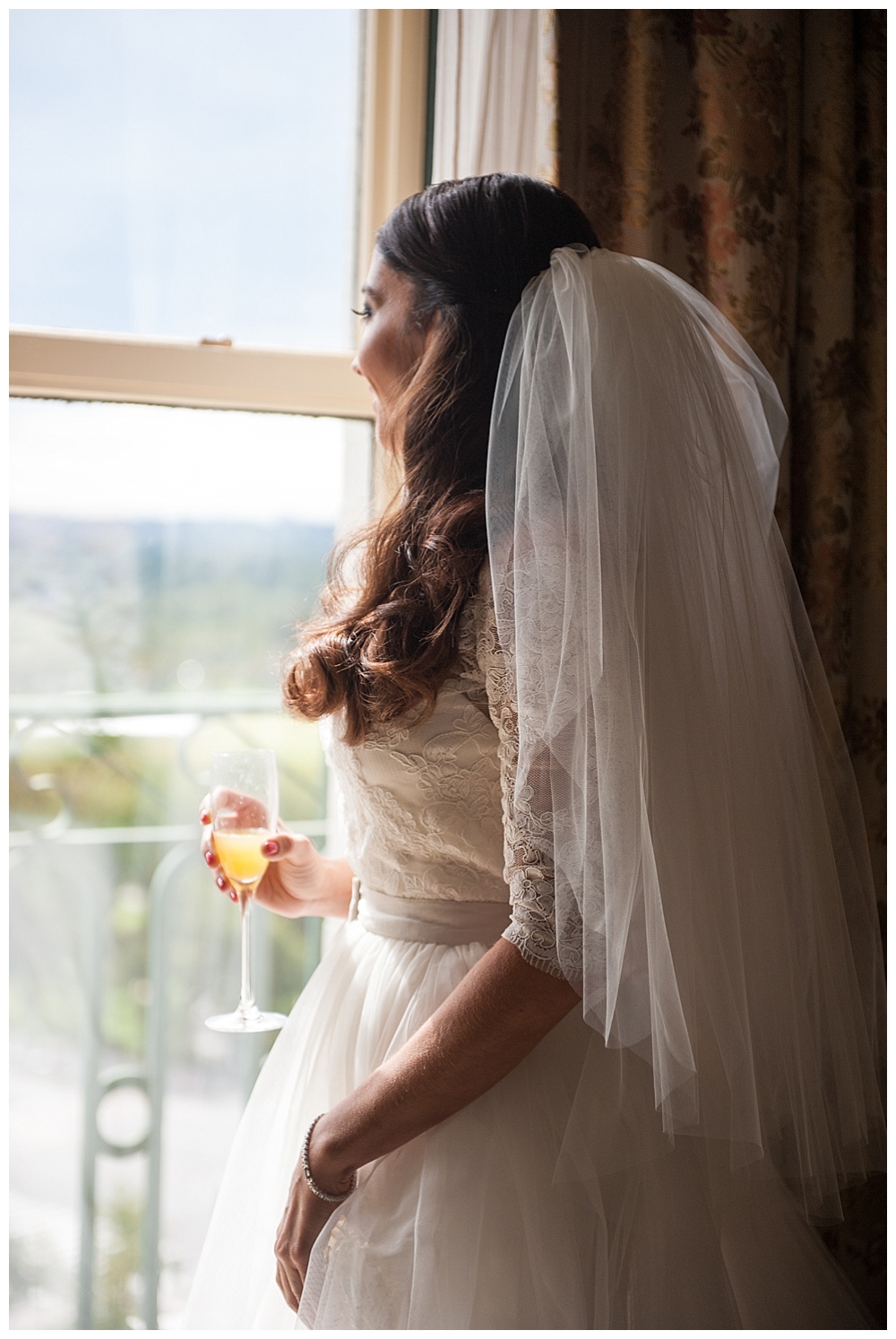 bride in mathew christopher wedding dress