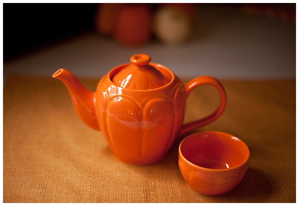 Orange teapot