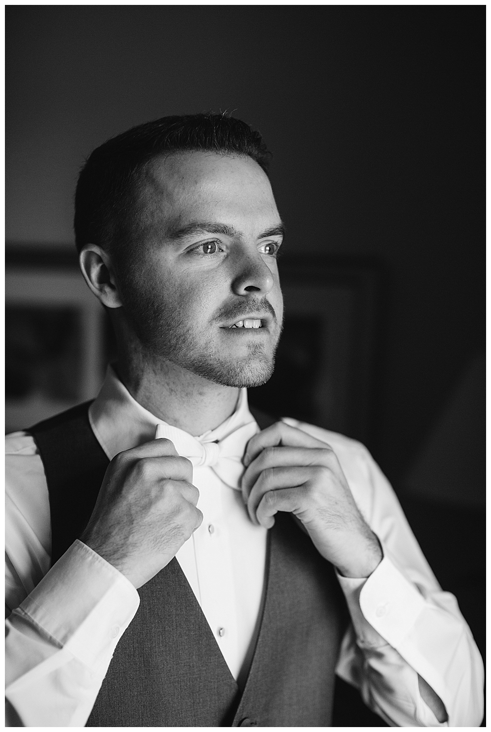 groom getting dressed