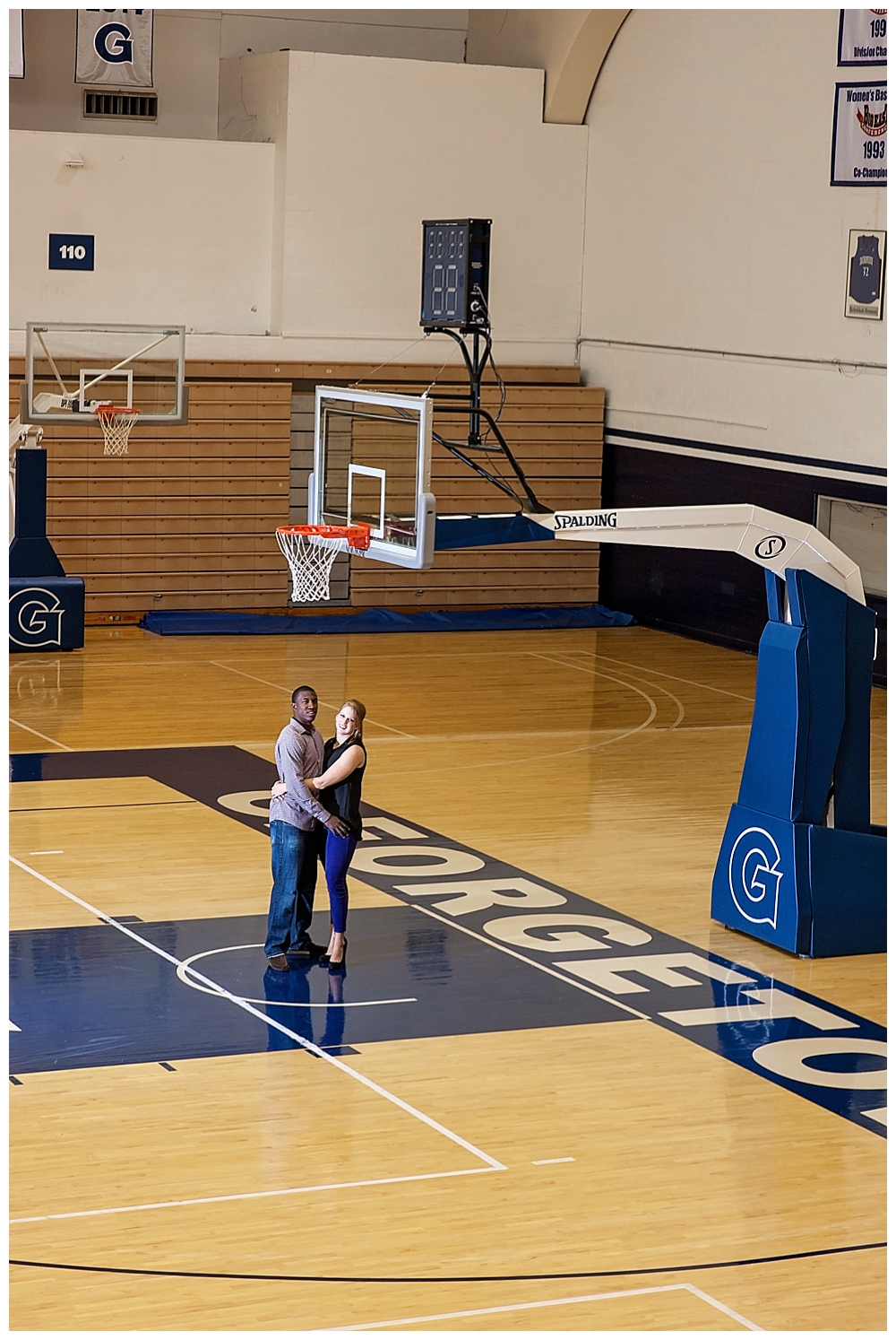 georgetown basketball court engagement photography