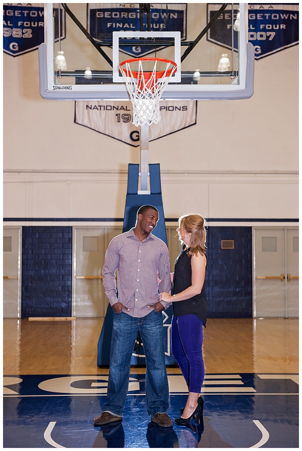 georgetown basketball court engagement photography