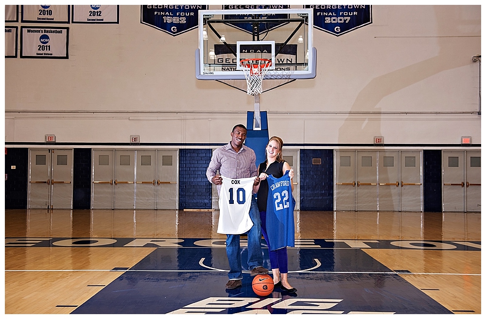georgetown basketball court engagement photography