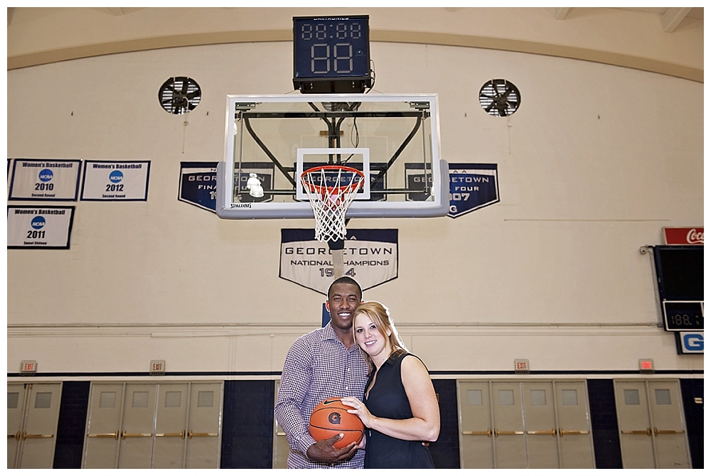 georgetown basketball court engagement photography