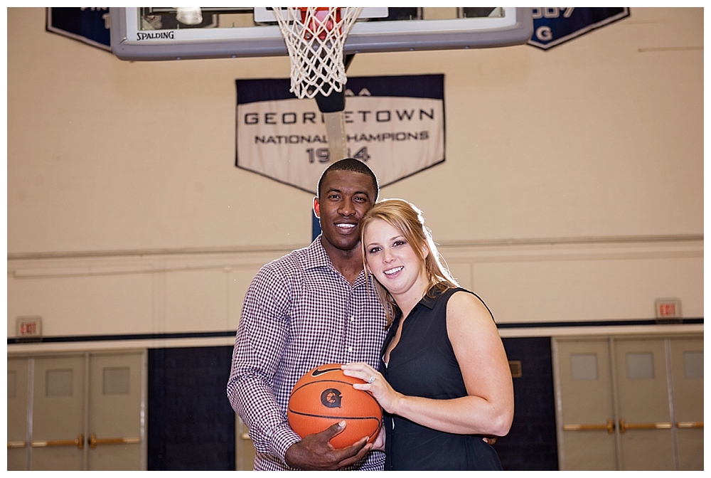 georgetown basketball court engagement photography