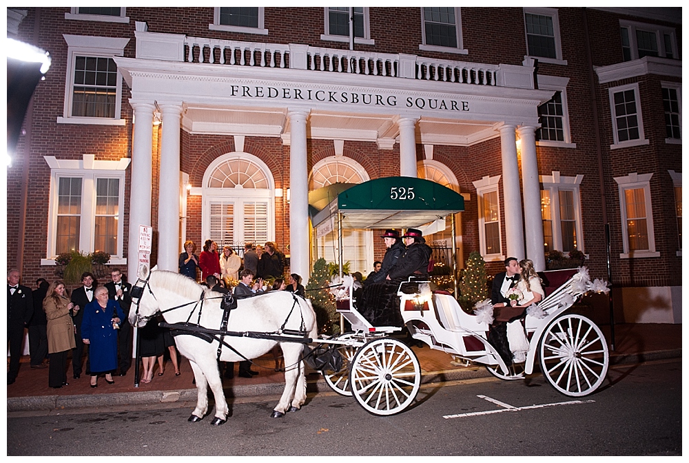 inn at fredericksburg square wedding horse and carriage