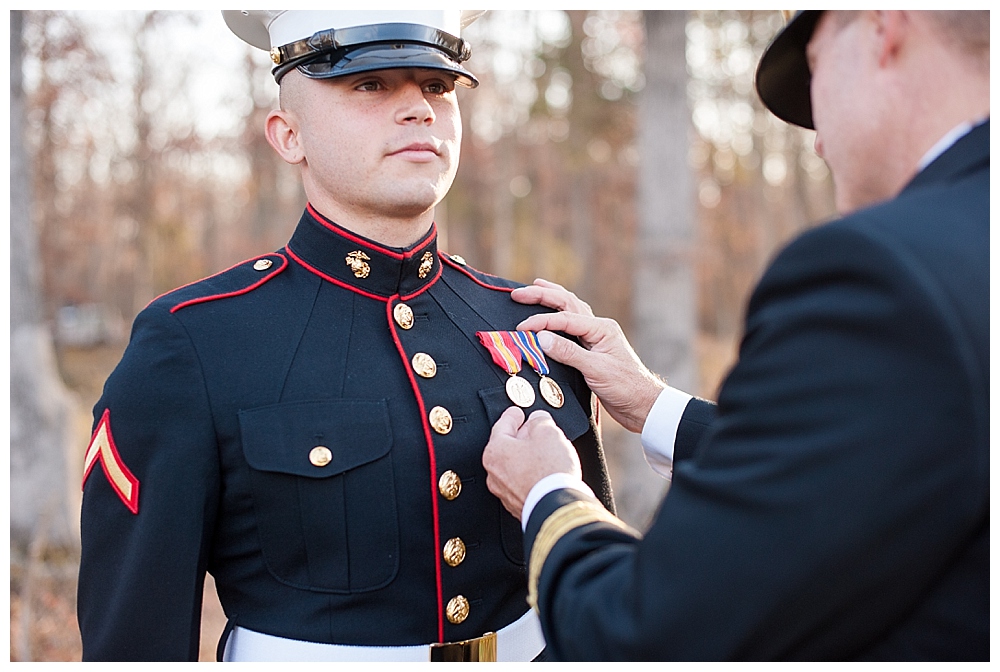 father in son in uniform wedding