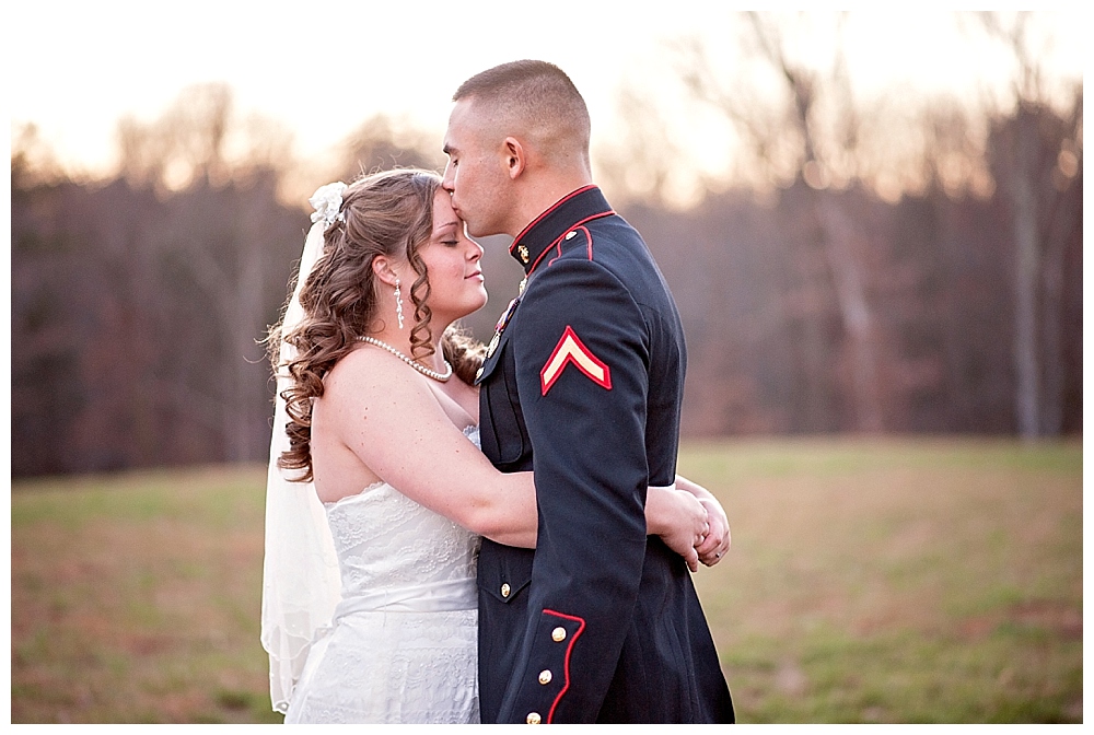 Marine dress blues fall wedding