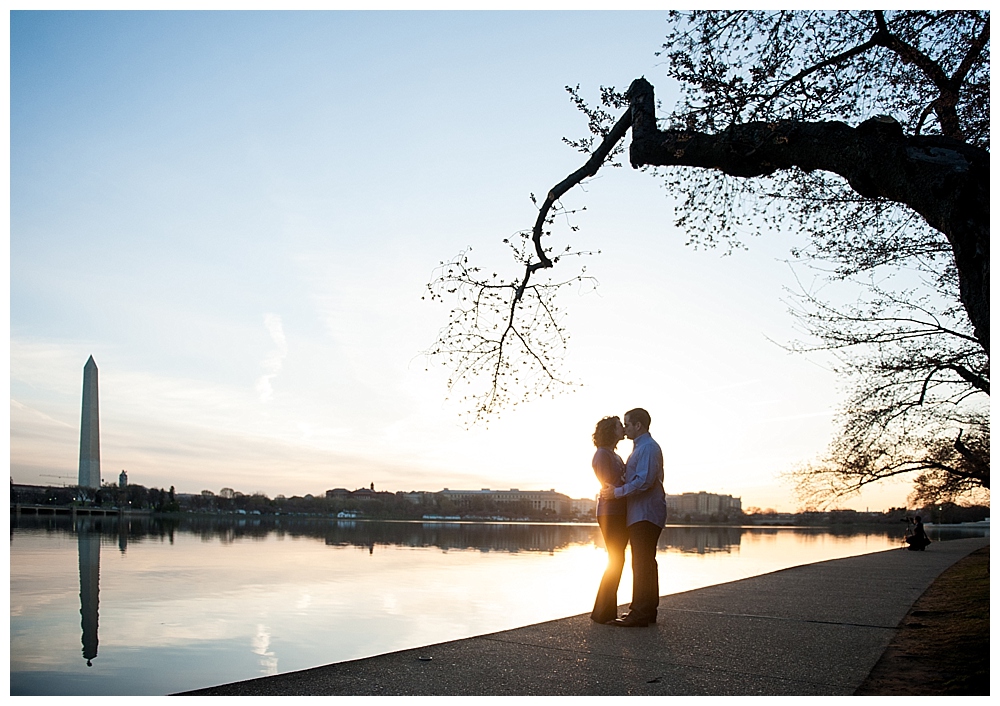 Washington DC engagement session cherry blossoms tidal basin