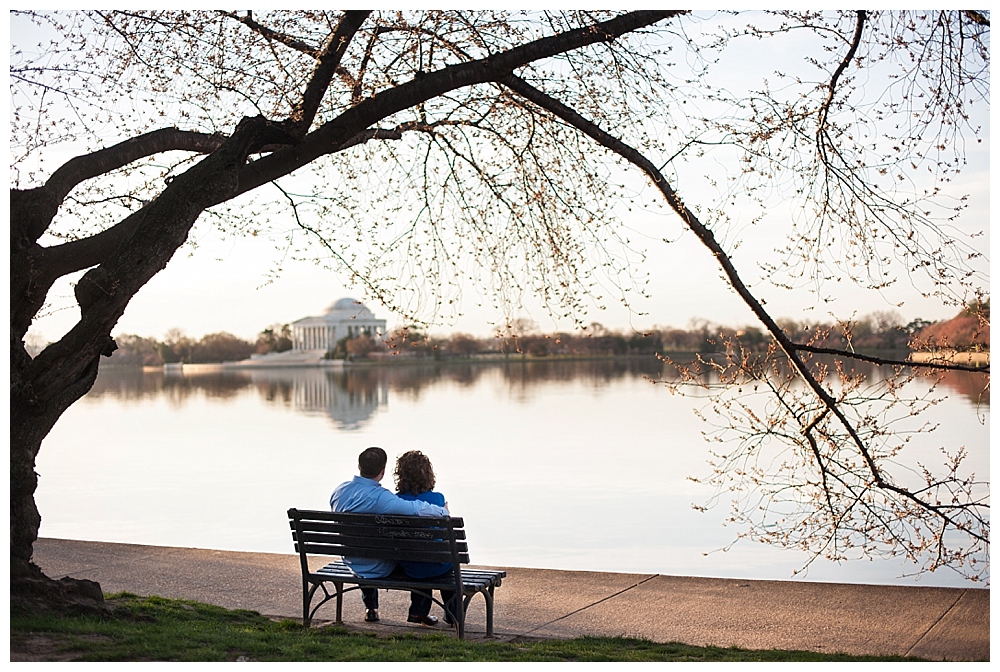 Washington DC engagement session cherry blossoms tidal basin