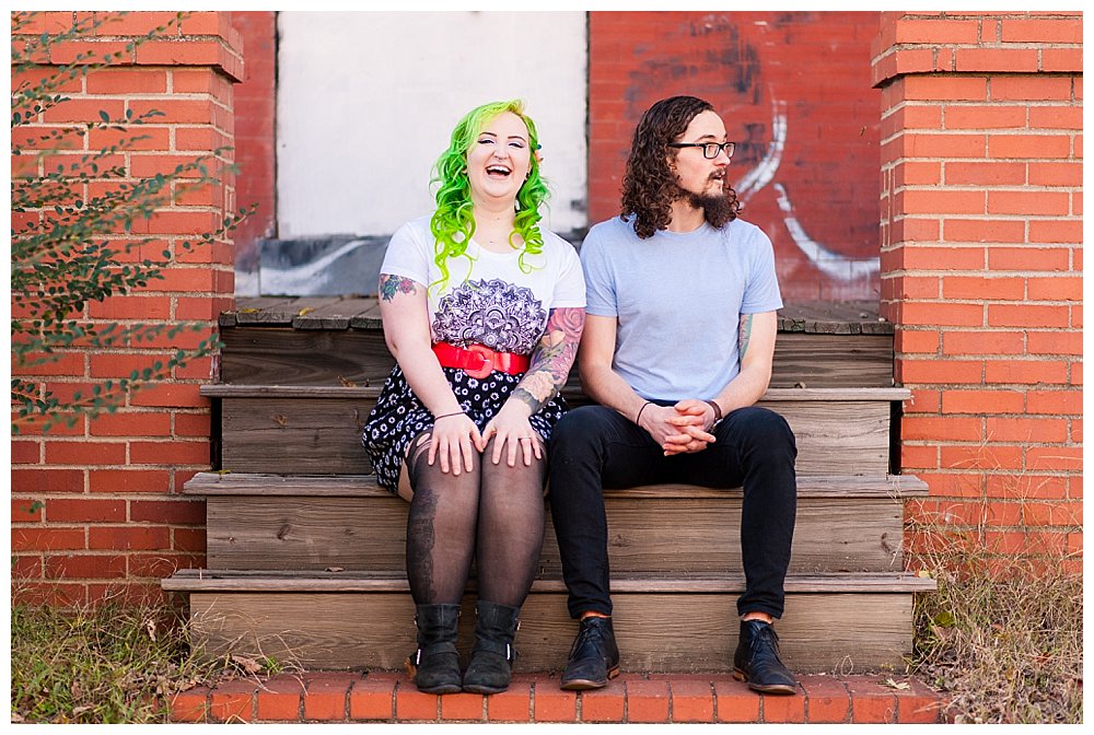 colorful hipster richmond engagement photography