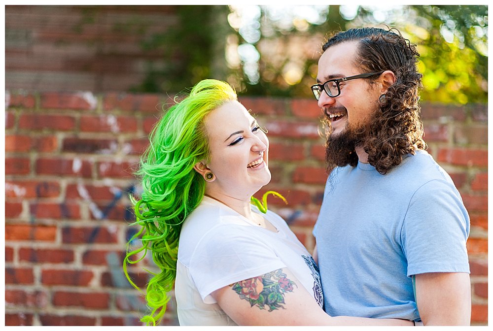 colorful hipster richmond engagement photography