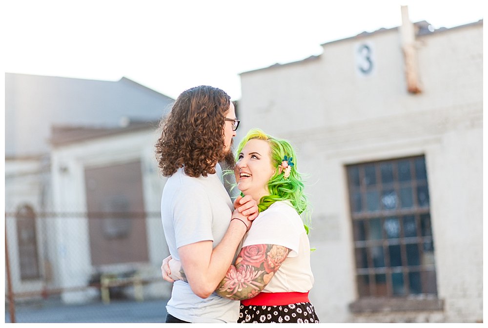 colorful hipster richmond engagement photography