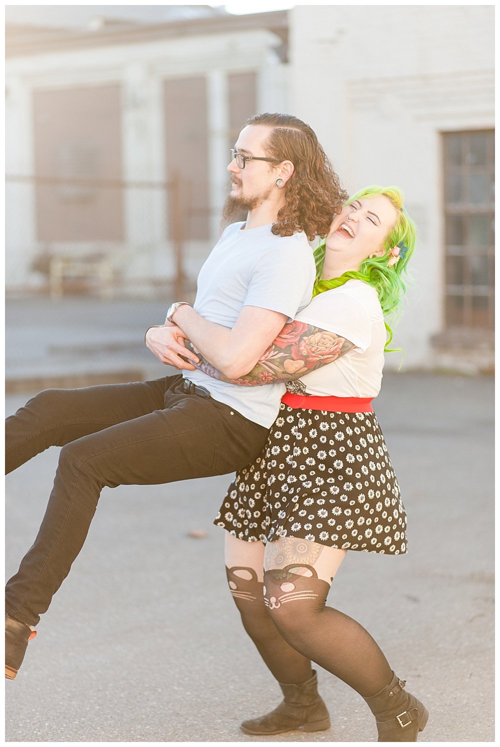 colorful hipster richmond engagement photography