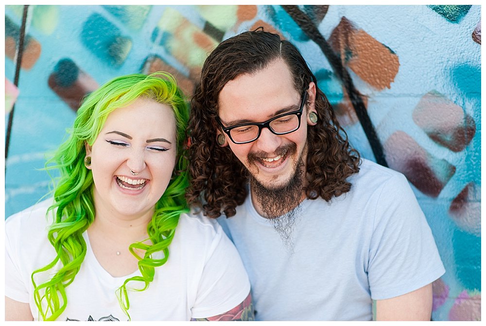 colorful hipster richmond engagement photography