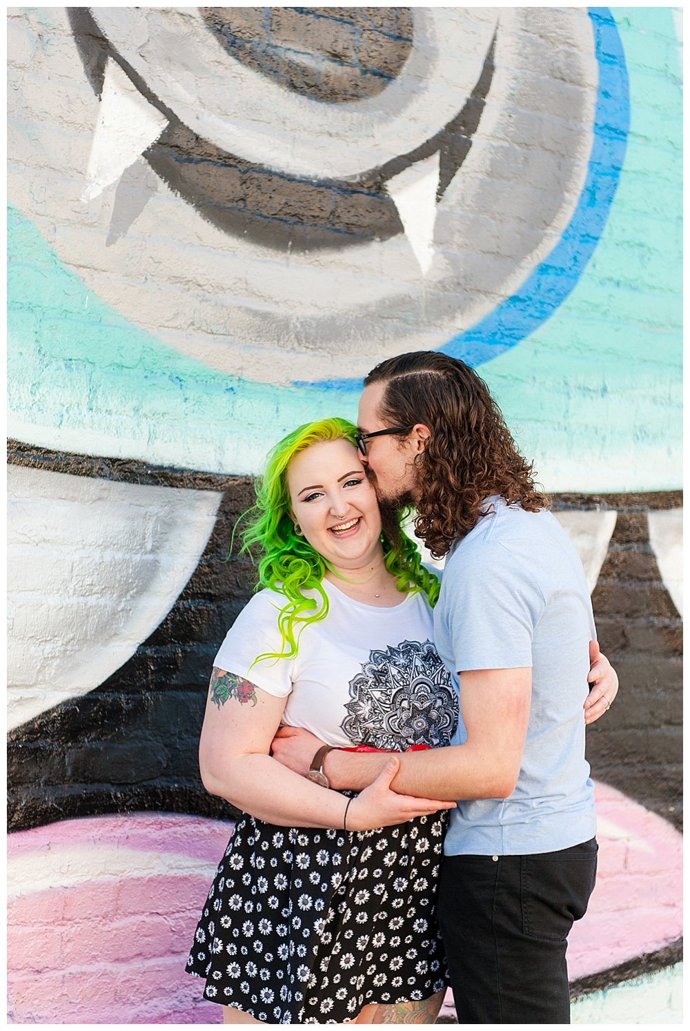 colorful hipster richmond engagement photography
