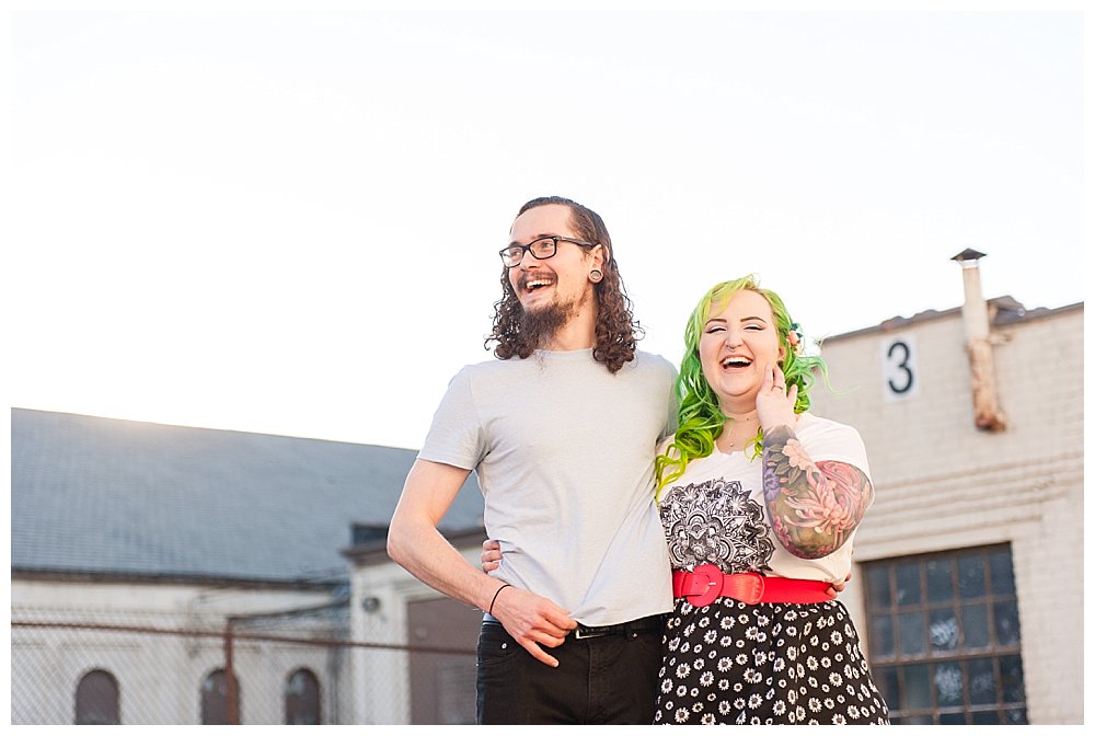 colorful hipster richmond engagement photography