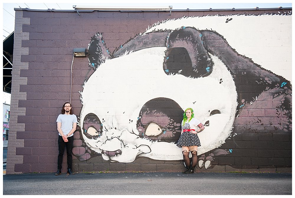 colorful hipster richmond engagement photography