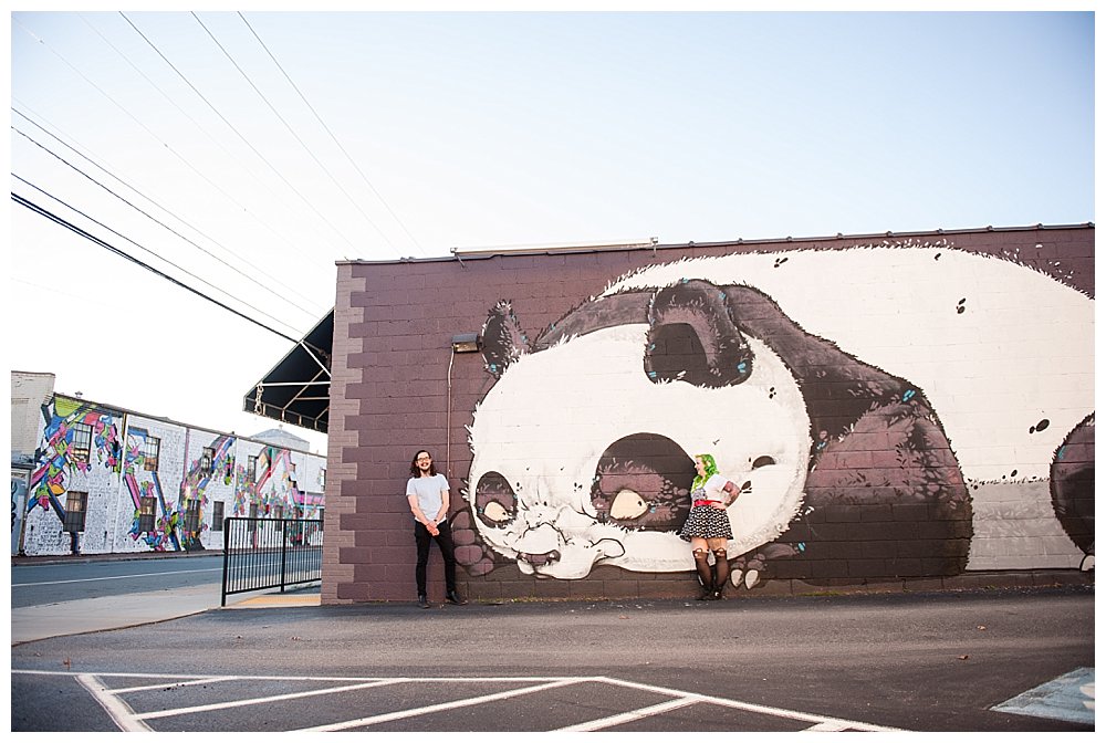 colorful hipster richmond engagement photography